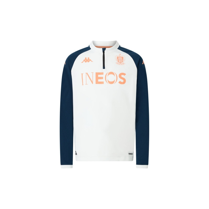 Sweat 1/4 Zip Staff Training OGC Nice 2025/2026 Blanc